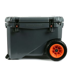 45-quart hard-sided cooler, charcoal gray