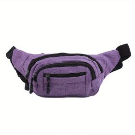 Men's And Women's Large-capacity Wear-resistant Sports Waist Bag Casual Bag Shoulder Chest Bag Light Sports Travel Bag Men's Messenger Backpack Waist (Color: Purple)