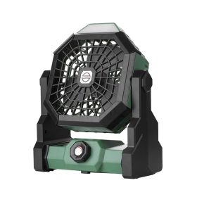 Ambitelligence Battery Operated Fan, 10400mAh Camping Fan Rechargeable, Portable Fan With LED Lantern (Color: Green)