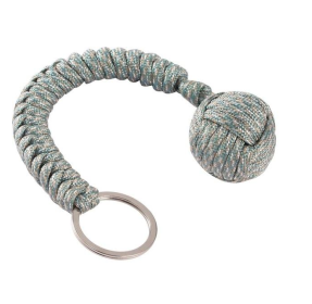 Outdoor Seven Core Umbrella Rope Climbing Survival Key Chain Hanging Hand-woven Round Steel Ball (Color: ACU camouflage)