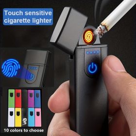 Touch Sensing USB Charging Lighter; Mini Electric Cigarette Lighter Arc Rechargeable USB Windproof Device; Gifts For Dad; Husband; Father's Day (Color: Pearl White)